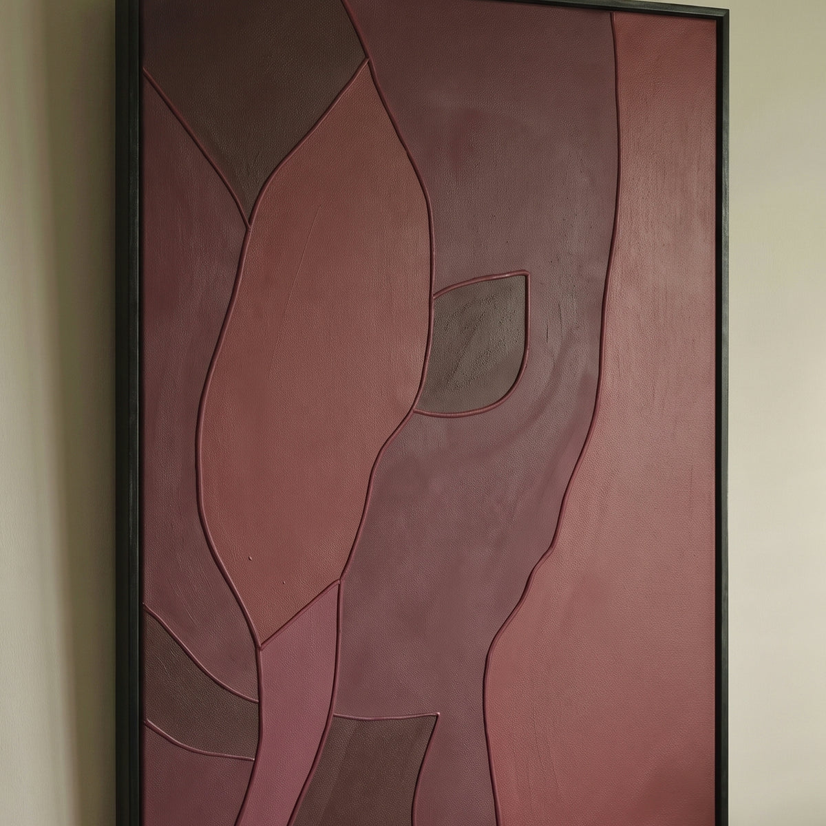 Fray 70x50cm Patchwork Wall Art III - Burgundy