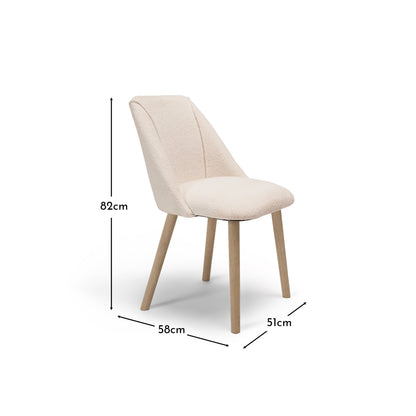 Freya Light Beige Dining Chairs - Set of 2 - Chalked Mango Wood Legs - Laura James 