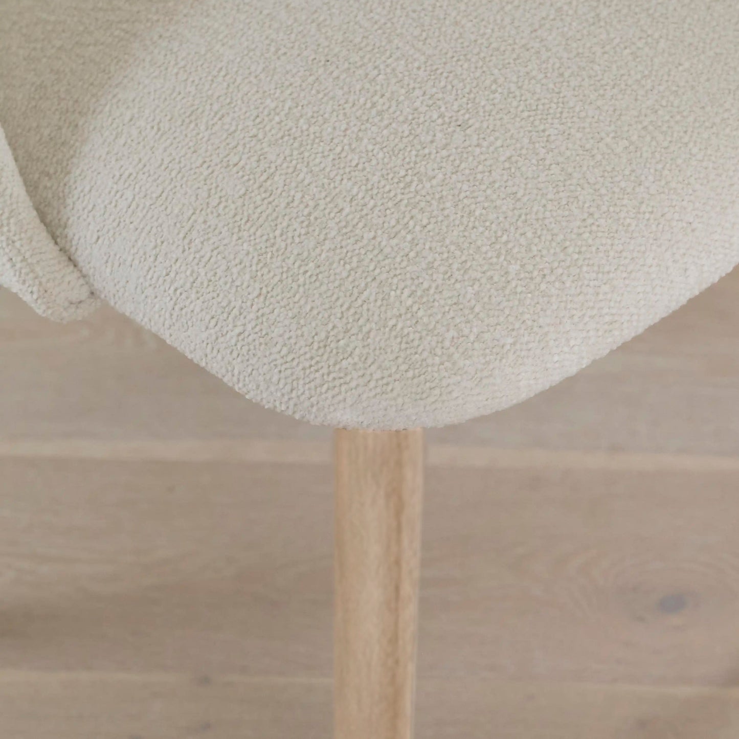 Freya Light Beige Dining Chairs - Set of 2 - Chalked Mango Wood Legs - Laura James 