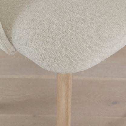 Freya Light Beige Dining Chairs - Set of 2 - Chalked Mango Wood Legs - Laura James 