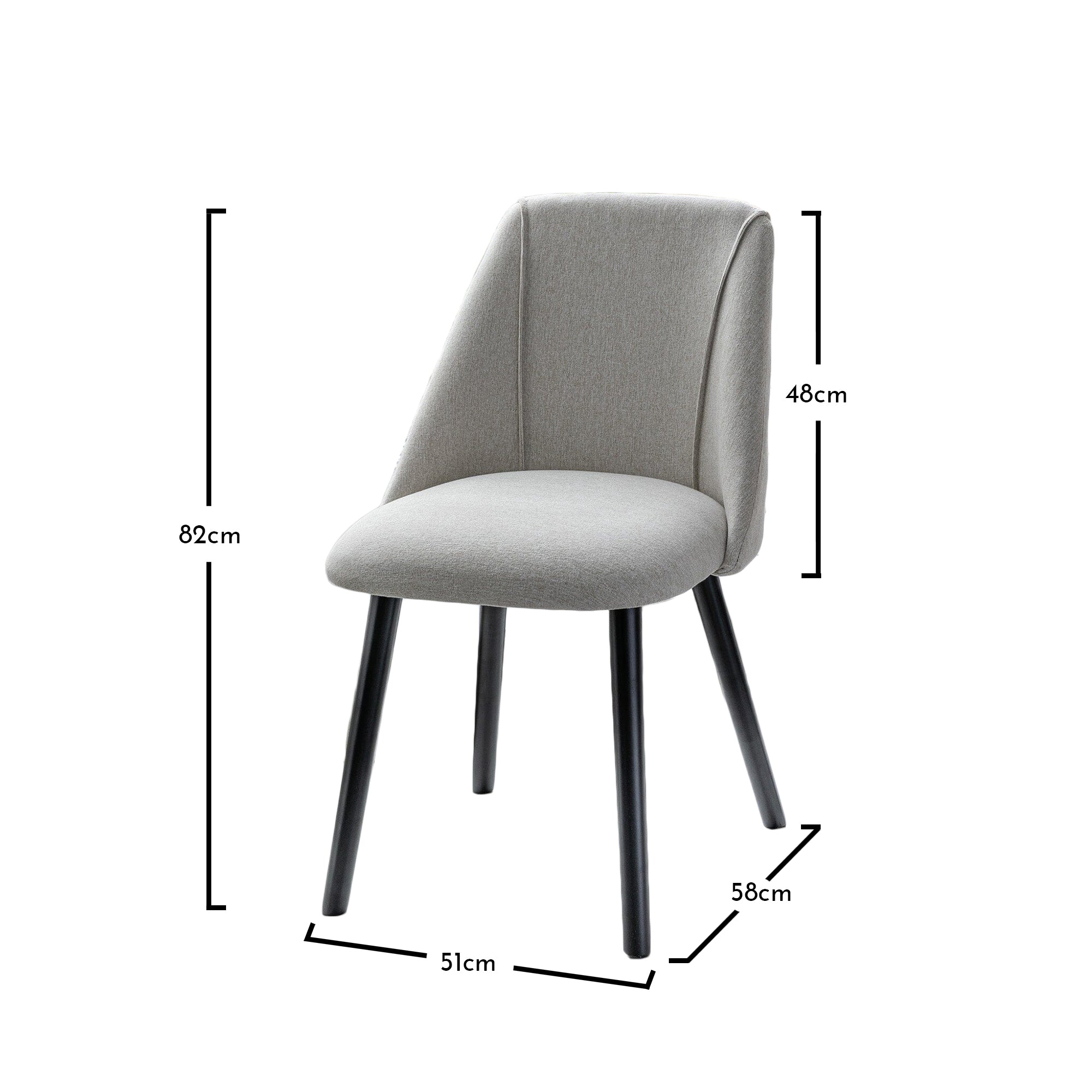 Freya Oatmeal Dining Chairs with Black Legs Laura James