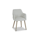 Freya Oat Boucle Armchair - Set of 2 - Whitewash Oak Legs - Laura James