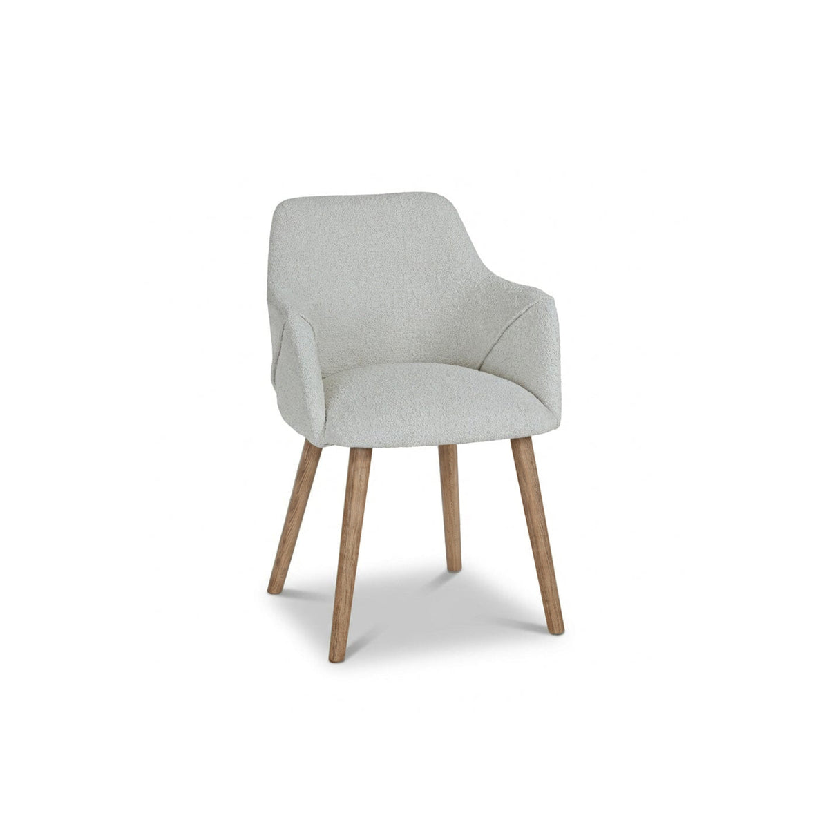 Freya Oat Boucle Armchair - Set of 2 - Almond Brown Legs - Laura James 