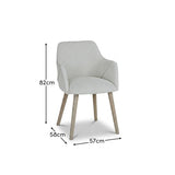 Freya Oat Boucle Armchair - Set of 2 - Whitewash Oak Legs - Laura James 