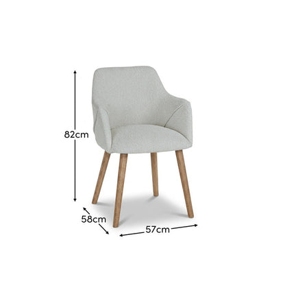 Freya Oat Boucle Armchair - Set of 2 - Almond Brown Legs - Laura James 