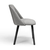 Amelia Whitewash Dining Table Set - 6 Seater - Freya Fossil Dining Chairs - Black Legs