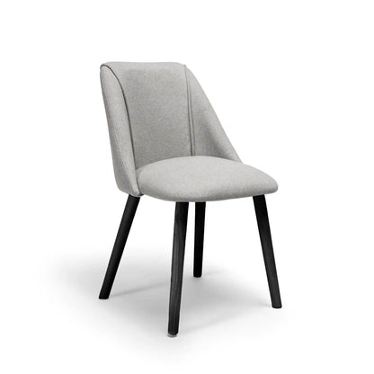 Amelia Whitewash Dining Table Set - 6 Seater - Freya Fossil Dining Chairs - Black Legs