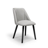 Freya Fossil Twill Dining Chair - Set Of 2 - Black Oak Legs - Laura James 