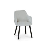 Freya Oat Boucle Armchair - Set of 2 - Black Oak Legs - Laura James