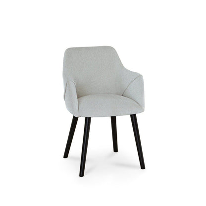 Freya Oat Boucle Armchair - Set of 2 - Black Oak Legs - Laura James