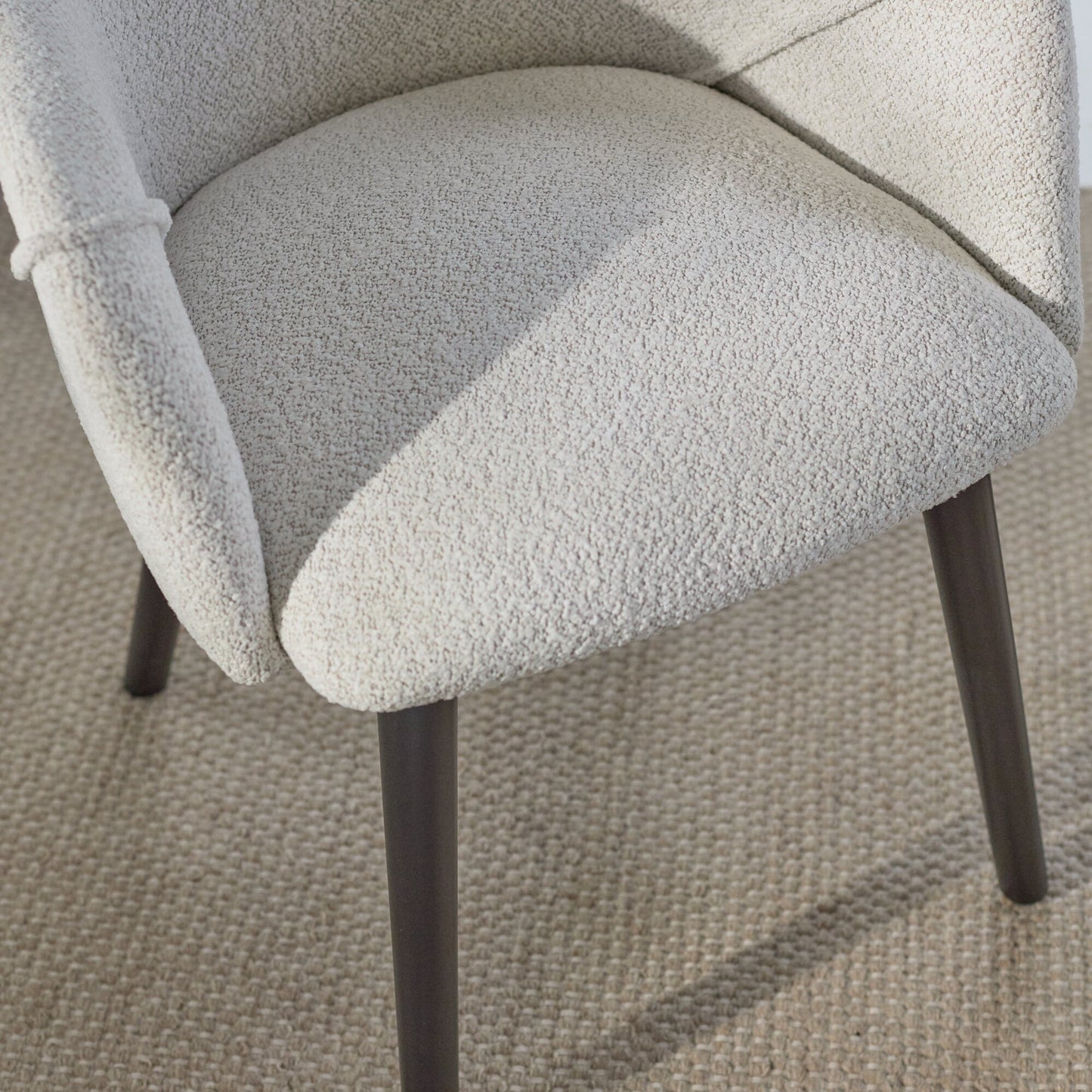 Freya Oat Boucle Armchair - Set of 2 - Black Oak Legs - Laura James