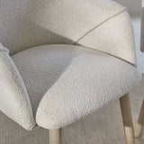 Freya Oat Boucle Armchair - Set of 2 - Whitewash Oak Legs - Laura James