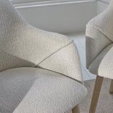 Freya Oat Boucle Armchair - Set of 2 - Whitewash Oak Legs - Laura James