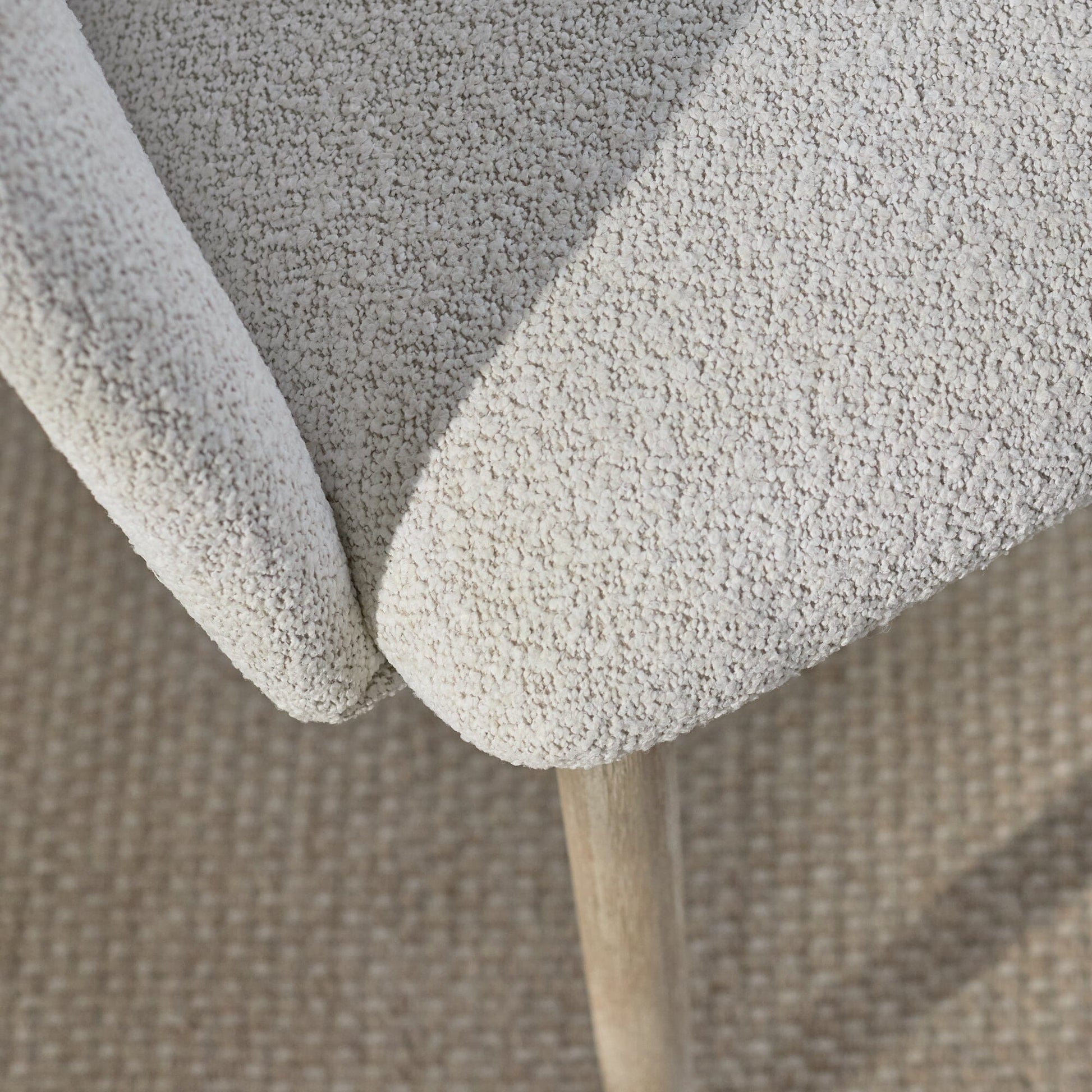 Freya Oat Boucle Armchair - Set of 2 - Whitewash Oak Legs - Laura James