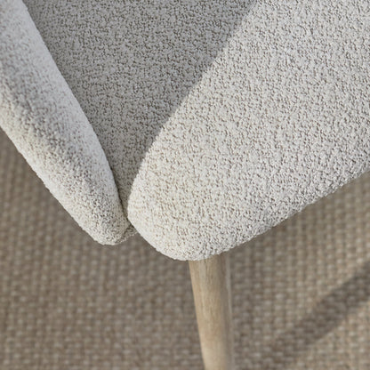 Freya Oat Boucle Armchair - Set of 2 - Whitewash Oak Legs - Laura James