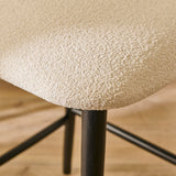 Freya Bar Stool - Light Beige Boucle - Black Legs - Laura James