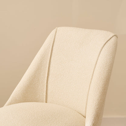 Freya Bar Stool - Light Beige Boucle - Black Legs - Laura James