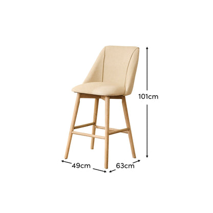 Freya Bar Stool - Sand - Whitewash Legs - Laura James 