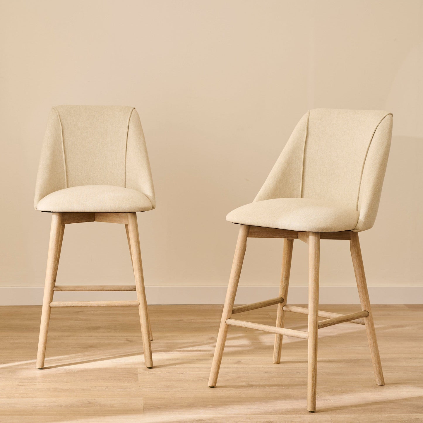 Freya Bar Stool - Sand - Whitewash Legs - Laura James 