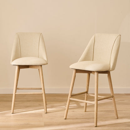 Freya Bar Stool - Sand - Whitewash Legs - Laura James 
