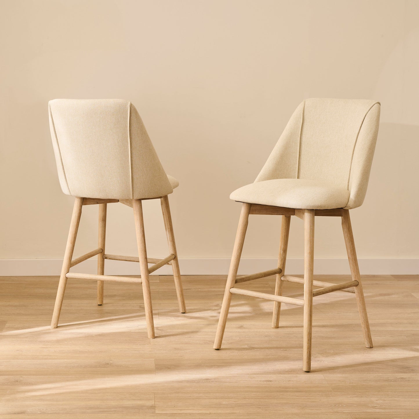 Freya Bar Stool - Sand - Whitewash Legs - Laura James 