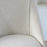 Freya Oat Boucle Dining Chairs - Set of 2 - Black Oak Legs - Laura James