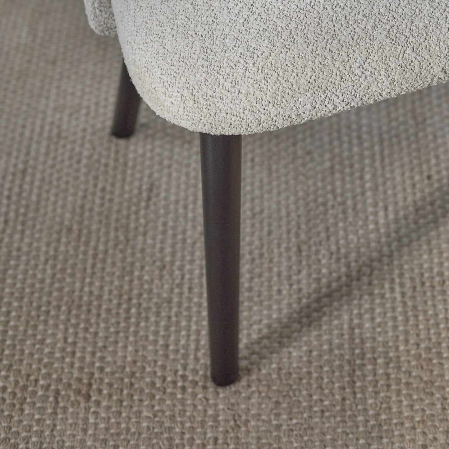 Freya Oat Boucle Dining Chairs - Set of 2 - Black Oak Legs - Laura James
