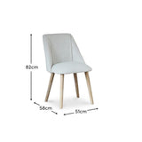 Freya Oat Boucle Dining Chairs - Set of 2 - Whitewash Oak Legs - Laura James 
