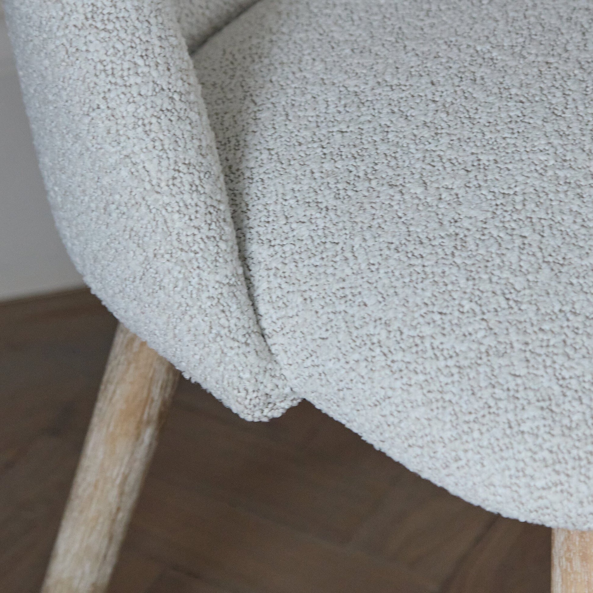 Freya Oat Boucle Dining Chair - Set of 2 - Whitewash Oak Legs - Laura James 