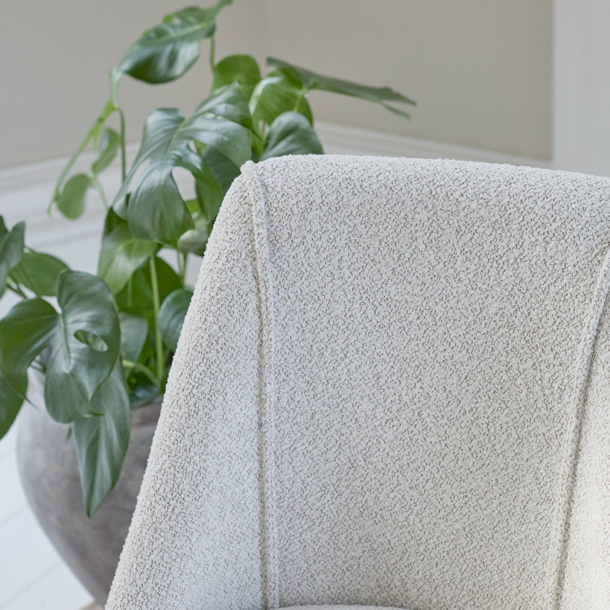Freya Oat Boucle Dining Chairs - Set of 2 - Whitewash Oak Legs - Laura James