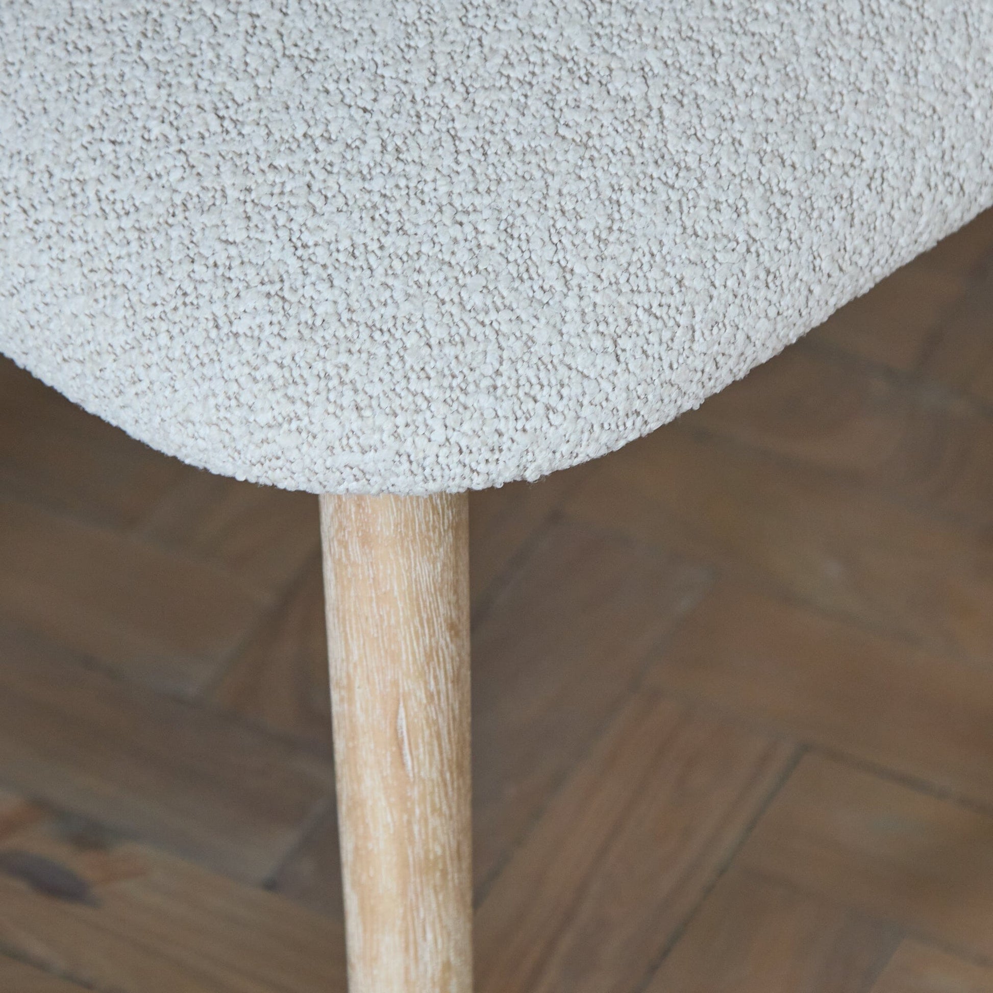 Freya Oat Boucle Dining Chair - Set of 2 - Whitewash Oak Legs - Laura James 