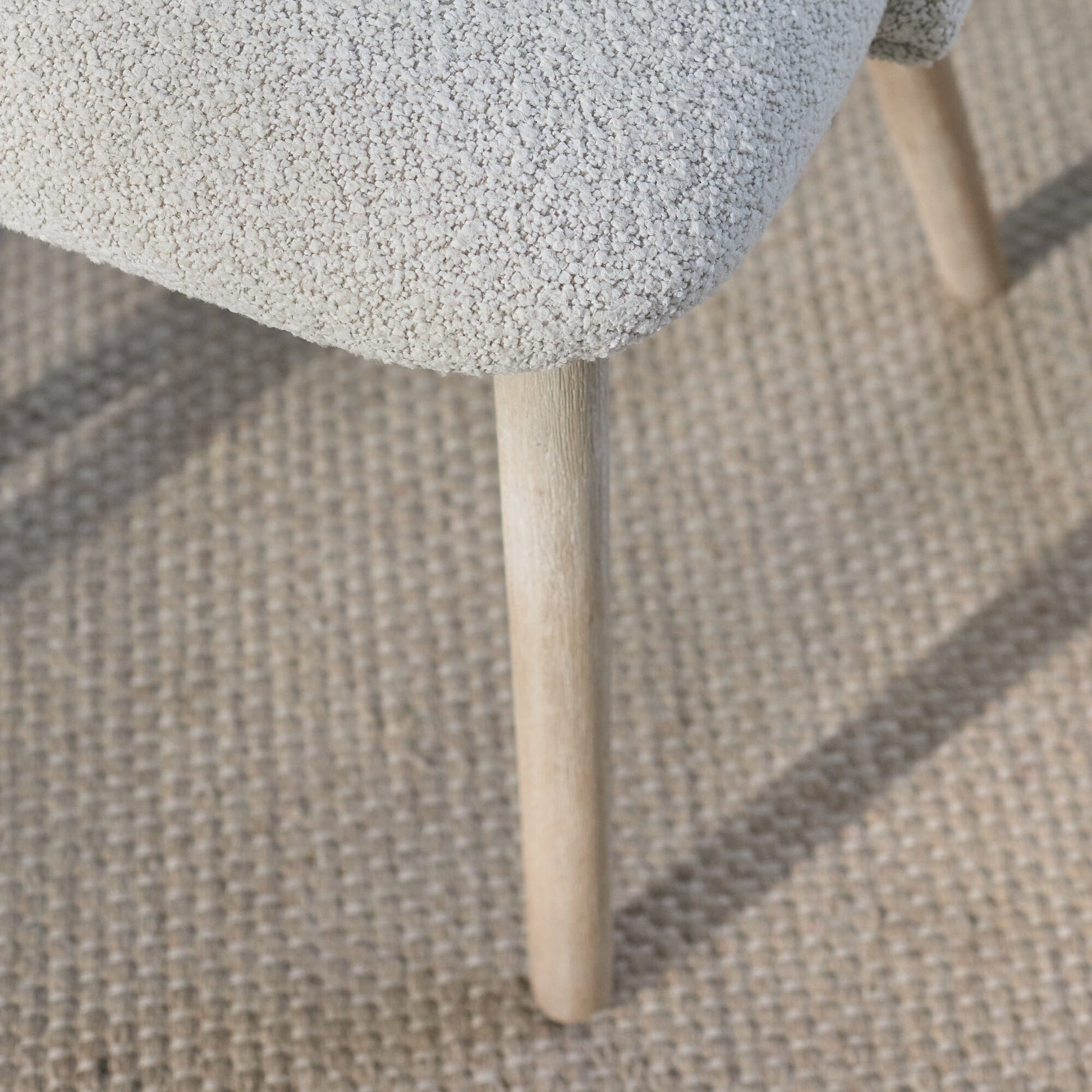 Freya Oat Boucle Dining Chairs - Set of 2 - Whitewash Oak Legs - Laura James