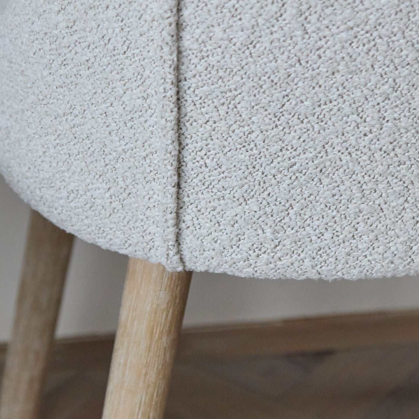 Freya Oat Boucle Dining Chair - Set of 2 - Whitewash Oak Legs - Laura James 