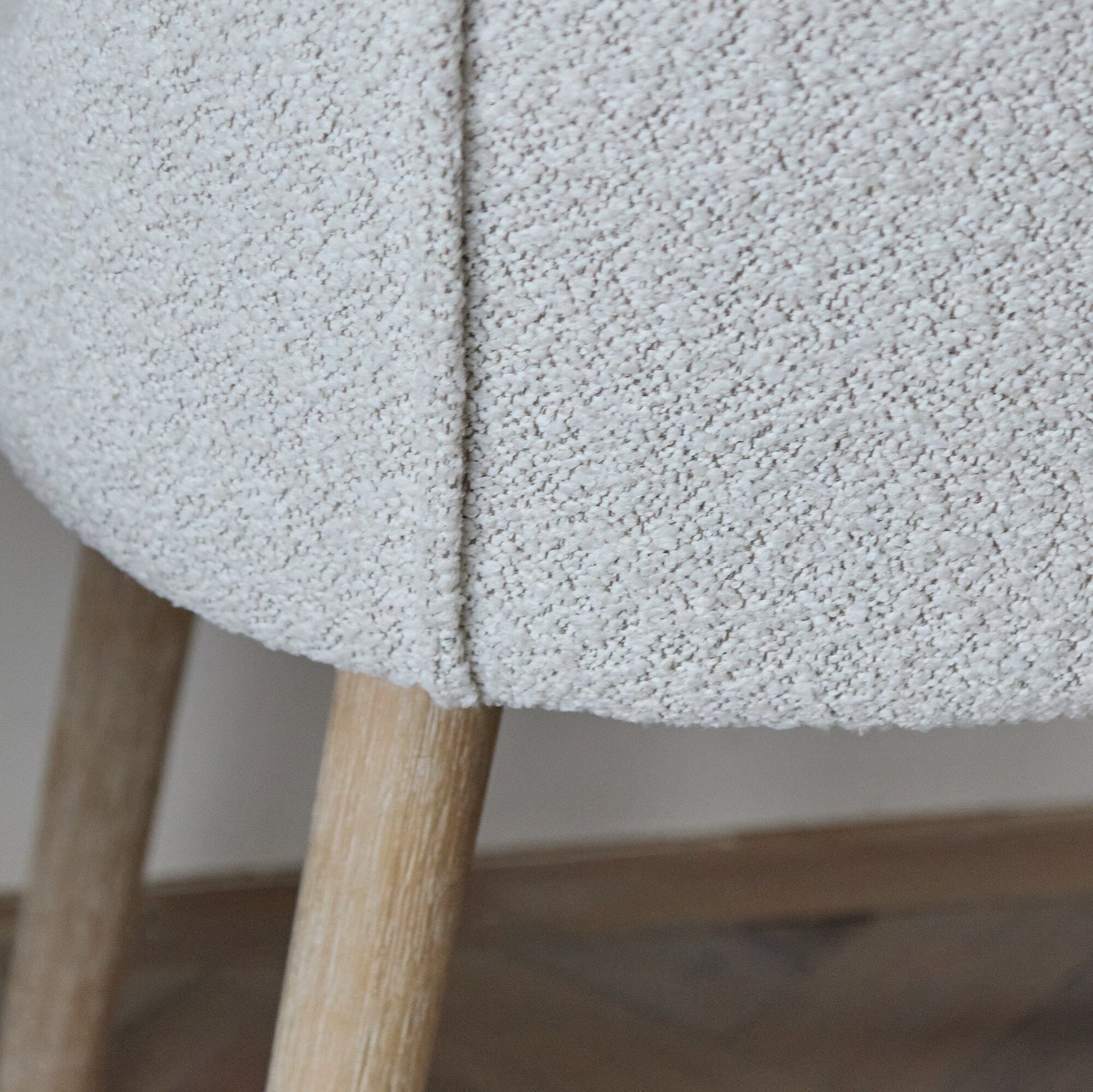 Freya Oat Boucle Dining Chair - Set of 2 - Whitewash Oak Legs - Laura James 
