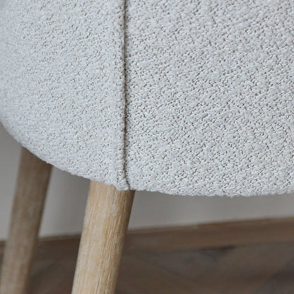 Freya Oat Boucle Dining Chair - Set of 2 - Whitewash Oak Legs - Laura James 