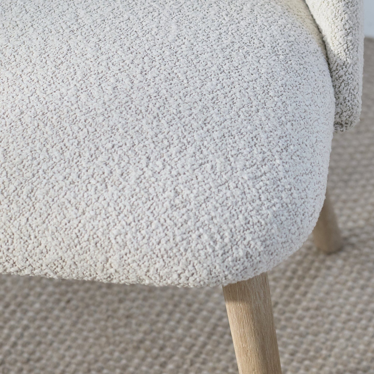 Freya Oat Boucle Dining Chairs - Set of 2 - Whitewash Oak Legs - Laura James