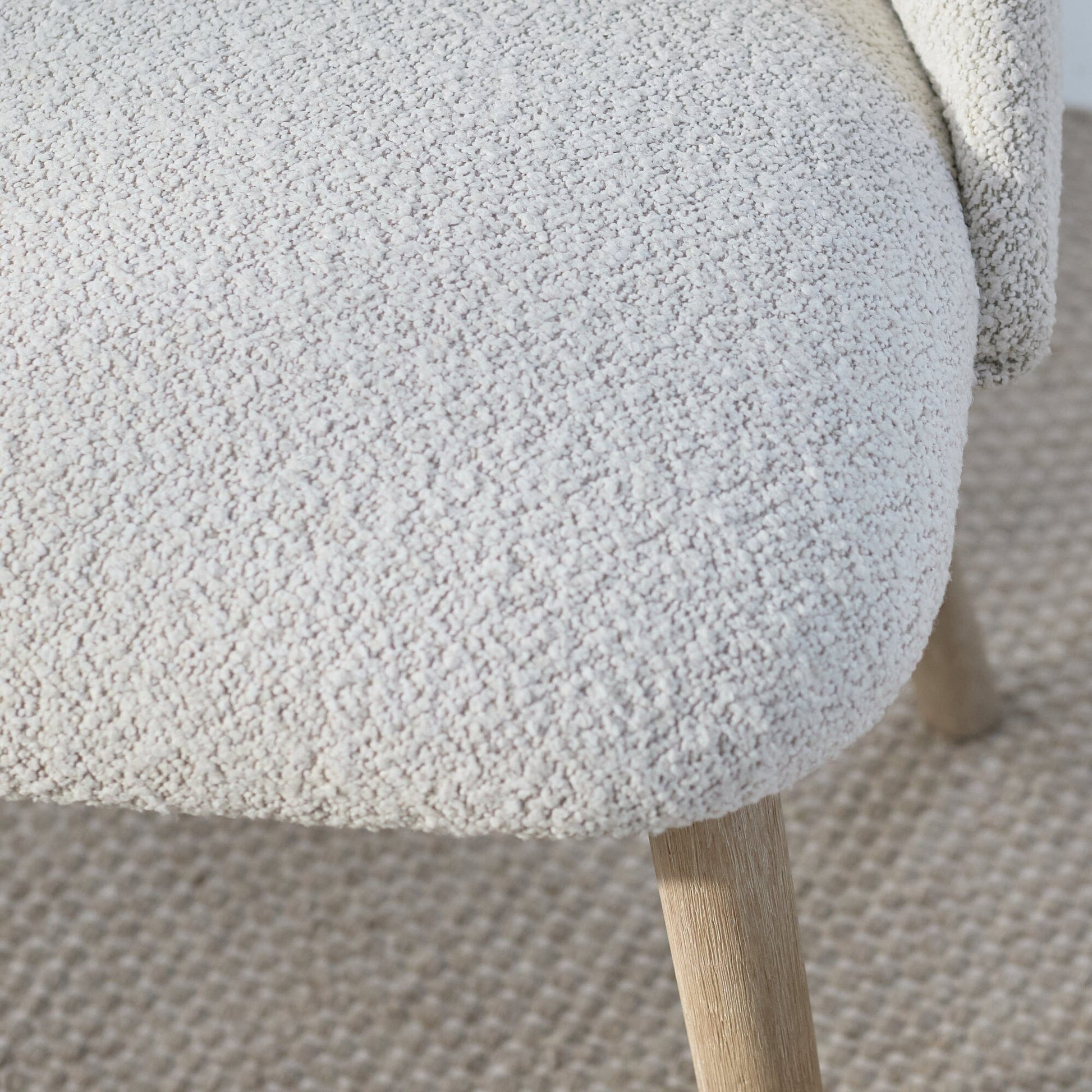 Freya Oat Boucle Dining Chairs - Set of 2 - Whitewash Oak Legs - Laura James