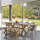 Charlotte 8 Seater Extending Rectangular Dining Table Set with  Freya Sand Dining chairs & Charlotte Bench - Laura James 