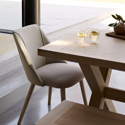 Charlotte 8 Seater Extending Rectangular Dining Table Set with  Freya Sand Dining chairs & Charlotte Bench - Laura James 