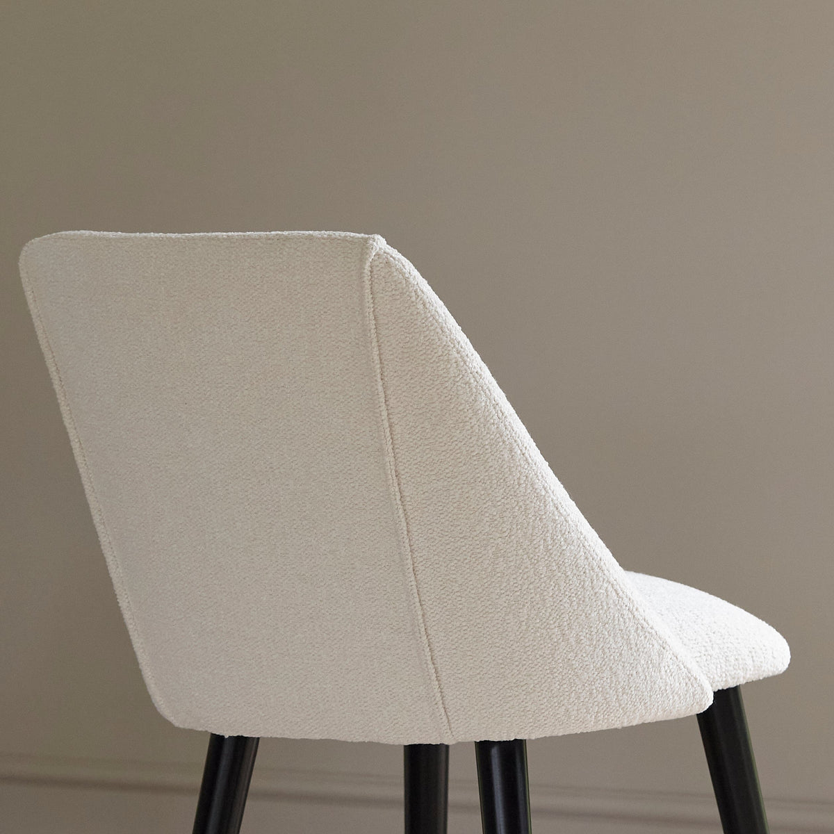 Amelia Whitewash Wooden Dining Table Set - 6 Freya Boucle Dining Chairs ...