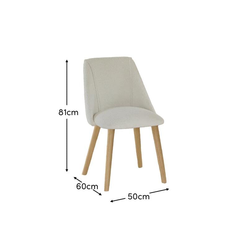 Freya Light Beige Dining Chairs - Set of 2 - Pale Oak Legs - Laura James