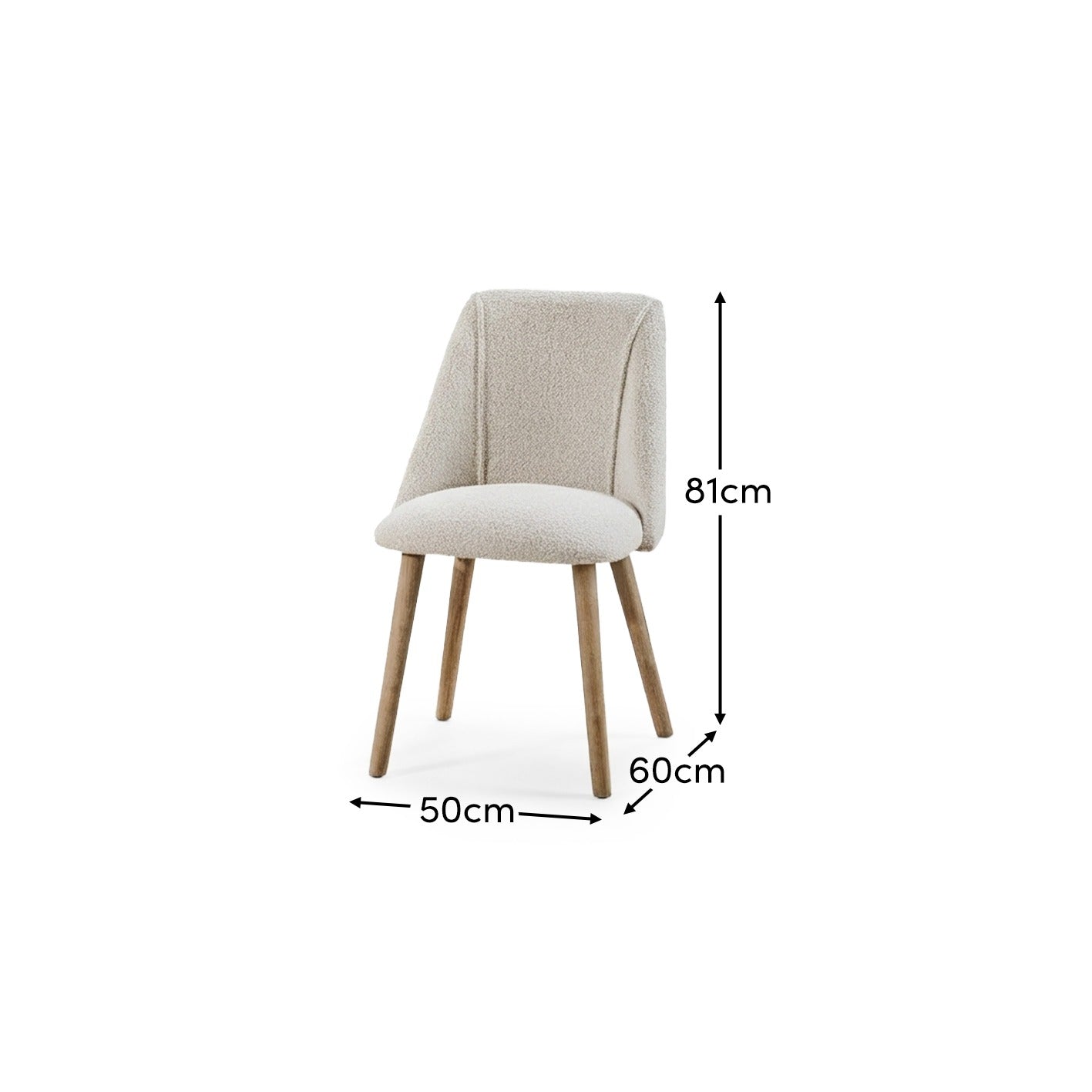 Freya Oat Boucle Dining Chairs - Set of 2 - Pale Oak Legs - Laura James