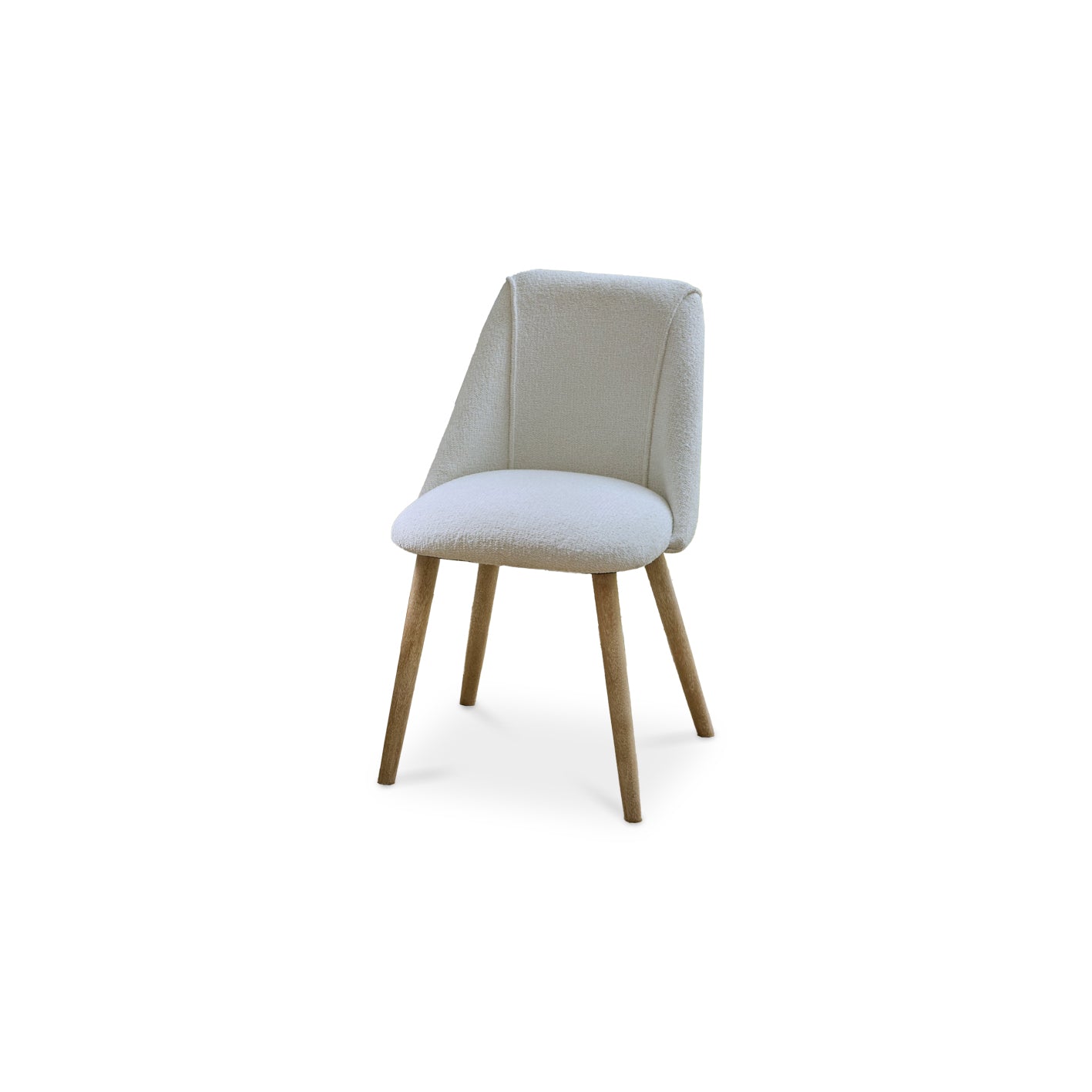 Freya Oat Boucle Dining Chairs - Set of 2 - Chalked Mangowood Legs - Laura James 