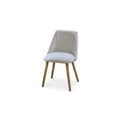 Freya Oat Boucle Dining Chairs - Set of 2 - Chalked Mangowood Legs - Laura James 