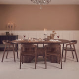 Octavia 220cm Coffee Brown Mango Wood Dining Table Set - 6 Seater - Ella Coffee Brown Armchairs - Laura James 