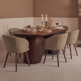 Octavia 220cm Coffee Brown Mango Wood Dining Table Set - 6 Seater - Archer Natural Brown Dining Chairs - Coffee Brown Legs - Laura James 