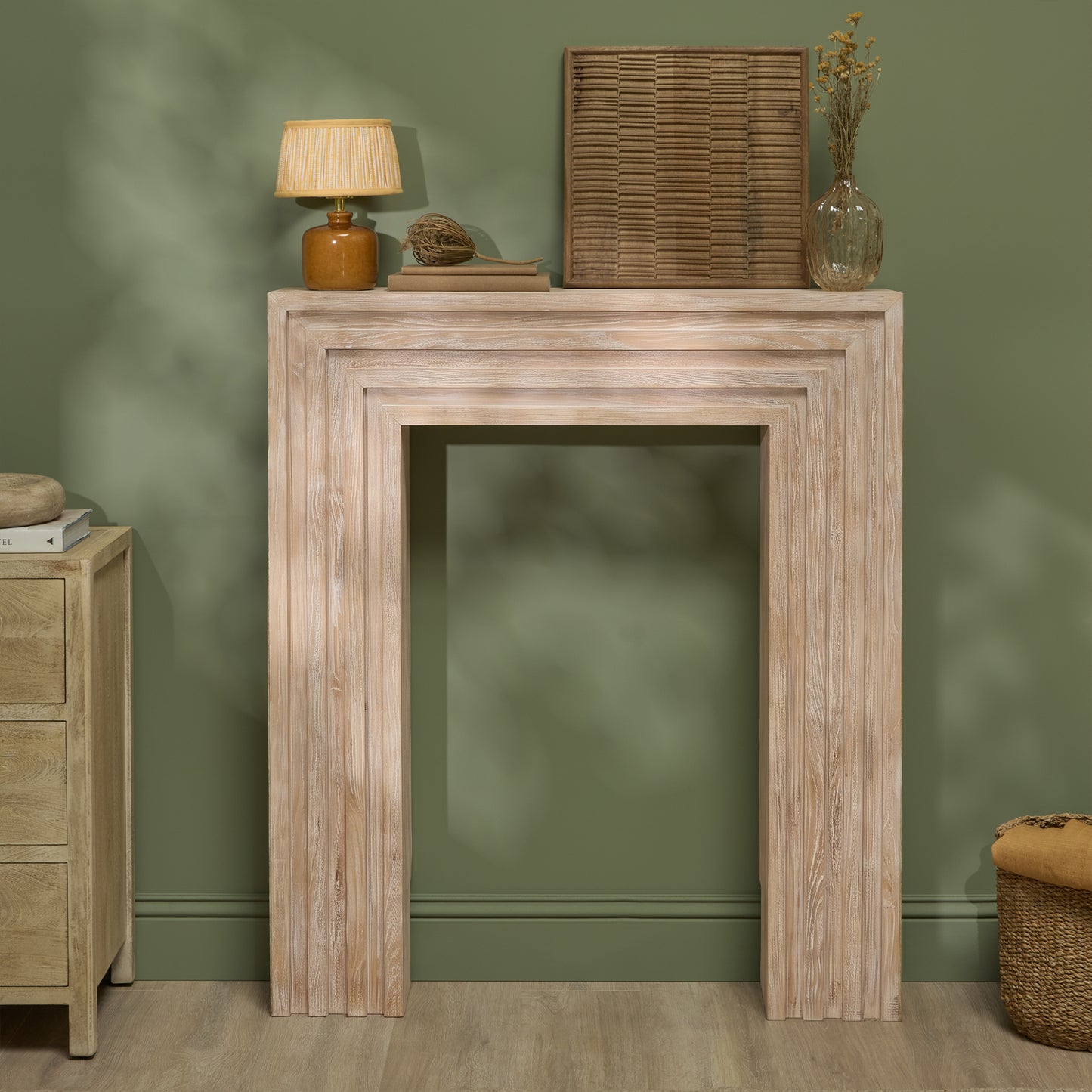 Piper 120cm Fireplace Surround - Chalked Mango Wood - Laura James 