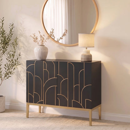 Gatsby 2 Door Small Sideboard - Noir Black