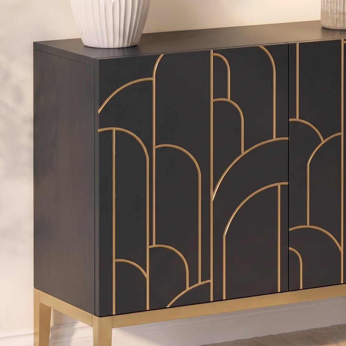 Gatsby 2 Door Small Sideboard - Noir Black