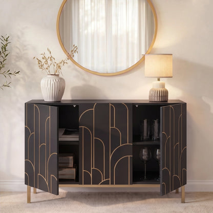 Outlet - Gatsby 3 Door Sideboard - Noir Black